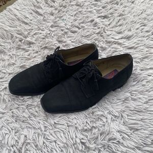 Giorgio Brutini Shoes Mens 9 M Dress ‎ Shoes Suede Oxford Black Leather Lace Up